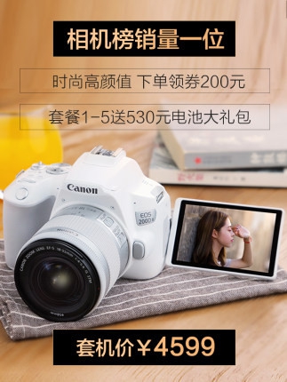 佳能200d二代照相机蚂蚁摄影数码高清旅游200D2ii入门级单反相机